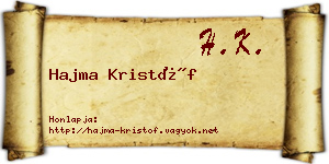 Hajma Kristóf névjegykártya