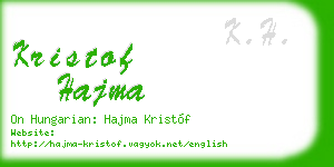 kristof hajma business card