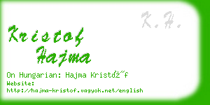 kristof hajma business card